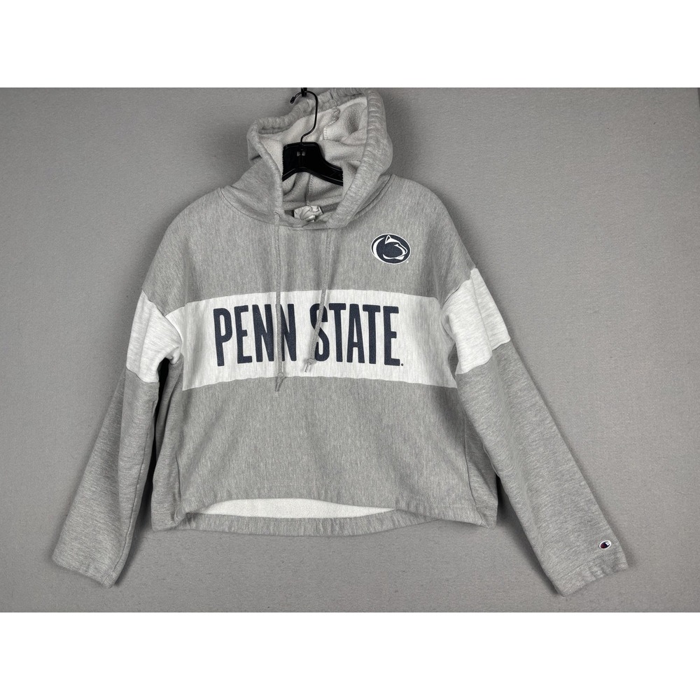 Penn State Nittany Lions Sweatshirt Womens Medium Gray Football Champion Hoodie